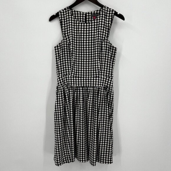 Vince Camuto Black & White Polka Dot Sleeveless Dress Size 4 - Picture 1 of 5